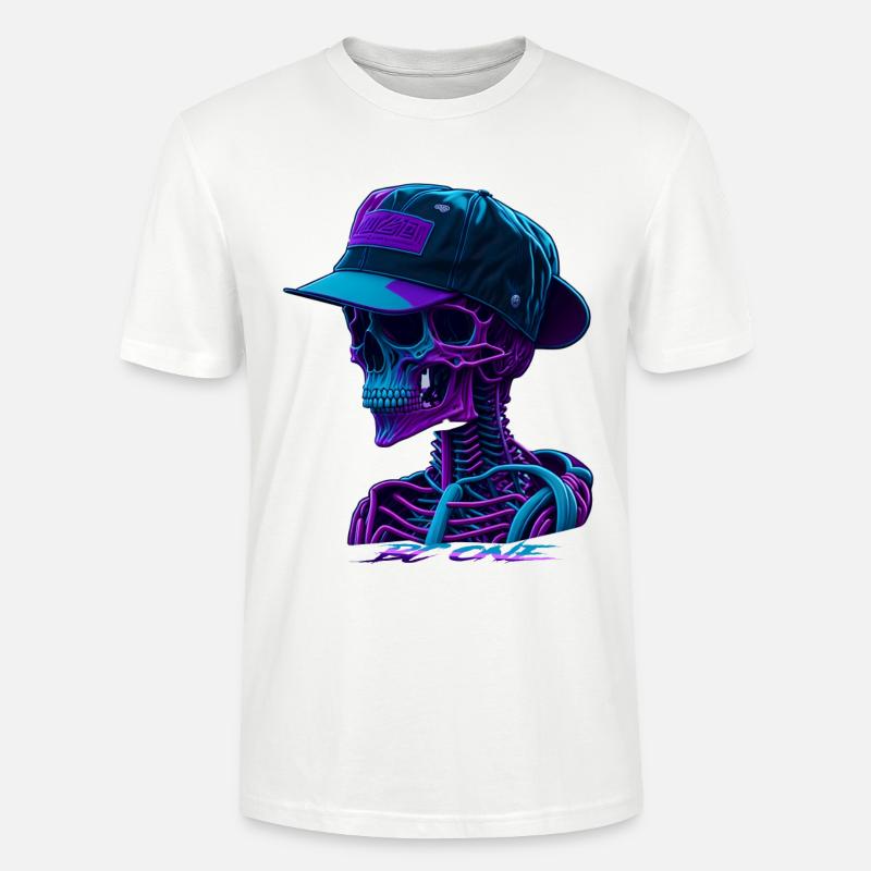 Skelett mit Kappe - Stanley/Stella Unisex Bio-T-Shirt CRAFTER - Weiß