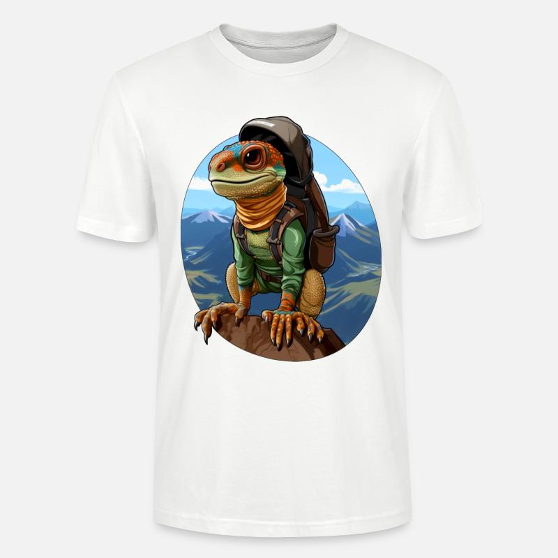 Eidechsen Bergsteiger / Wandern Eidechse - Stanley/Stella Unisex Bio-T-Shirt CRAFTER - Weiß