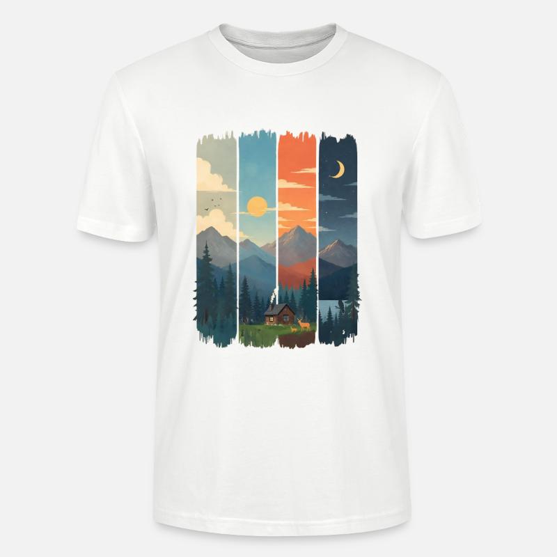 Horizonte in vier Gebirgstafeln - Stanley/Stella Unisex Bio-T-Shirt CRAFTER - Weiß