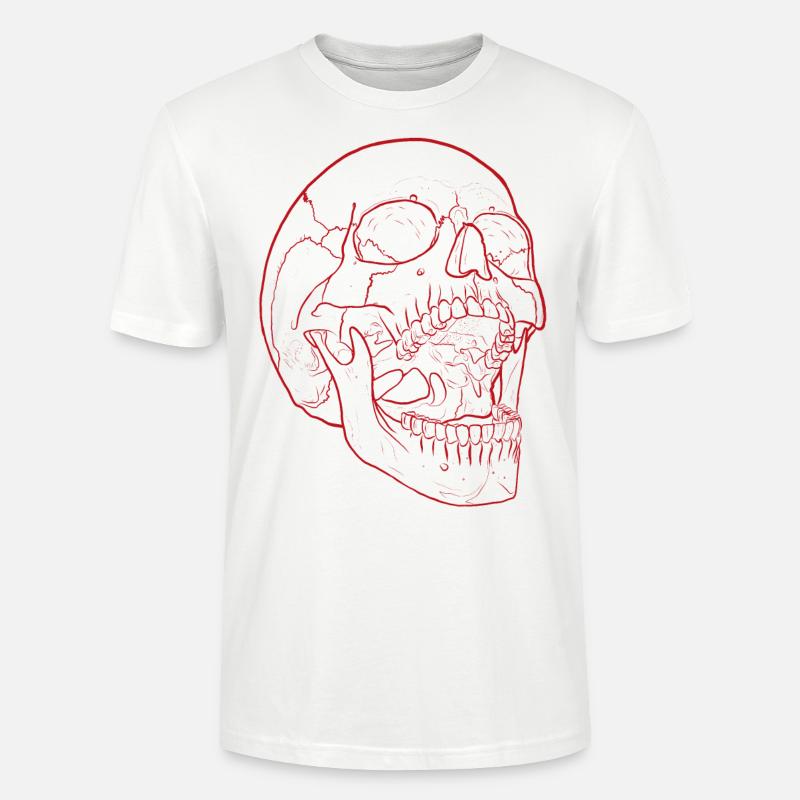 Silent Fall - Crâne en rouge - T-shirt bio CRAFTER Stanley Stella Unisexe - blanc