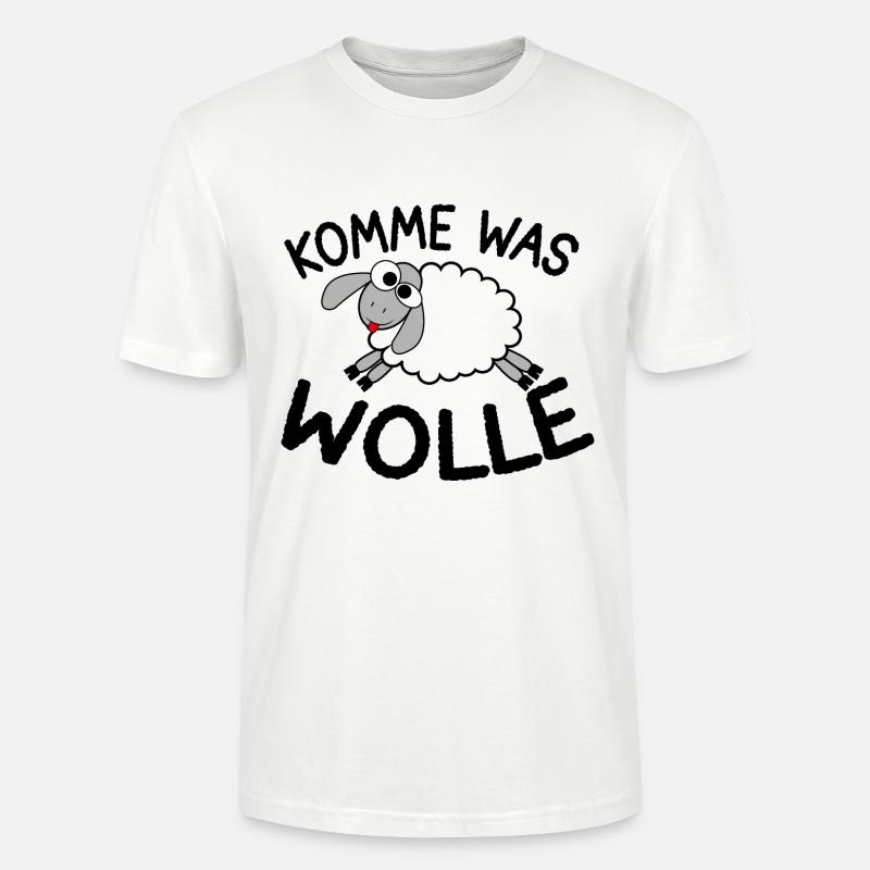 KOMME WAS WOLLE SCHAF SCHÄFER STRICKEN - Stanley/Stella Unisex Bio-T-Shirt CRAFTER - Weiß