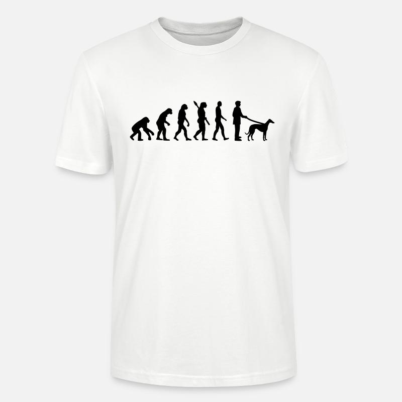 Evolution Lévrier - T-shirt bio CRAFTER Stanley Stella Unisexe - blanc