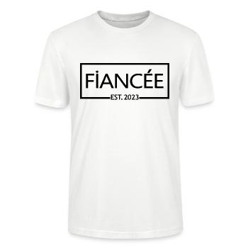 Verlobte Est. 2023 - Braut zu werden - Verlobungsfeier - Stanley/Stella Unisex Bio-T-Shirt CRAFTER - Weiß - Vorne - Alina (178cm) & Michal (187cm)