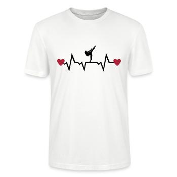Martial Arts & Heartbeat, woman - Stanley Stella CRAFTER unisex økologisk-T-shirt - hvid - Foran - Alina (178cm) & Michal (187cm)