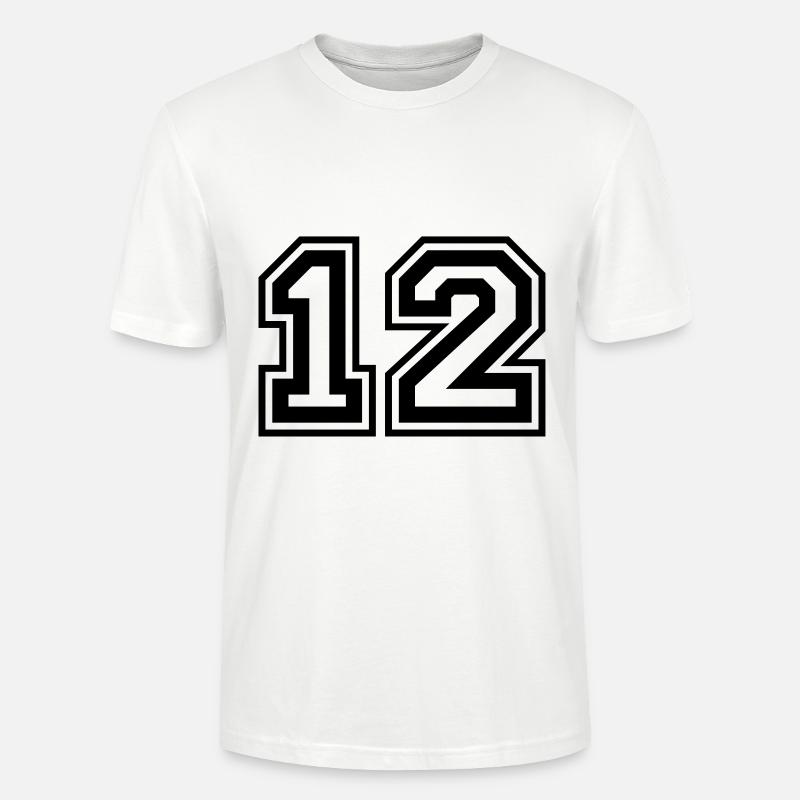 12 Numéro de numéro - T-shirt bio CRAFTER Stanley Stella Unisexe - blanc