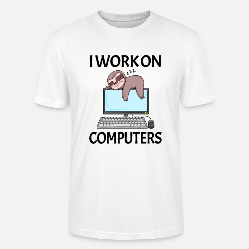 Computer Nerd Programmer Men Gift - Stanley/Stella CRAFTER Unisex Organic T-Shirt - white