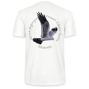 Busard cendré - T-shirt bio CRAFTER Stanley Stella Unisexe - blanc - Dos - Michal (187cm)