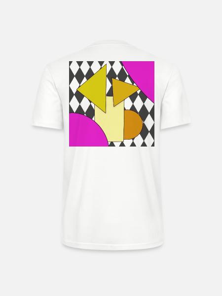 Geometrische Abstraktion Neon Pink - Stanley/Stella Unisex Bio-T-Shirt CRAFTER - Weiß