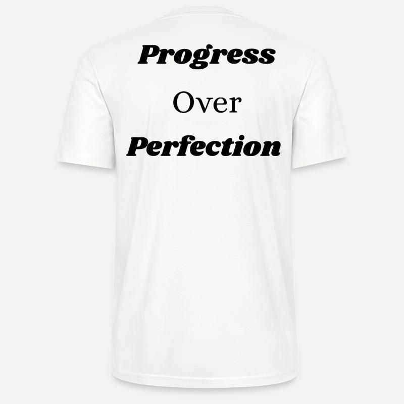 Le progrès plutôt que la perfection l LateNightGrind - T-shirt bio CRAFTER Stanley Stella Unisexe - blanc