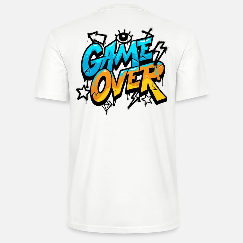 Game Over Graffiti Neon Gradient - Stanley/Stella Unisex Bio-T-Shirt CRAFTER - Weiß