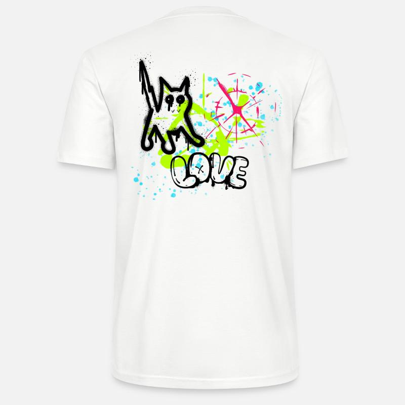 Neon Graffiti Splatter Pattern - Stanley/Stella CRAFTER Unisex Organic T-Shirt - white