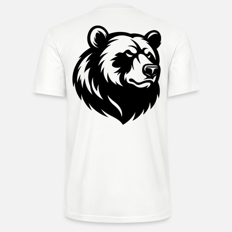 Angry Bear Head - Stanley/Stella Unisex Bio-T-Shirt CRAFTER - Weiß