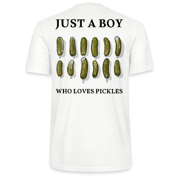 JUSTE UN GARÇON QUI ADORE LES CORNICHONS - Essiggurken - T-shirt bio CRAFTER Stanley Stella Unisexe - blanc - Dos - Michal (187cm)