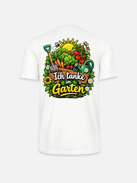 Ich tanke im Garten – Gartenfreude - Stanley/Stella Unisex Bio-T-Shirt CRAFTER - Weiß