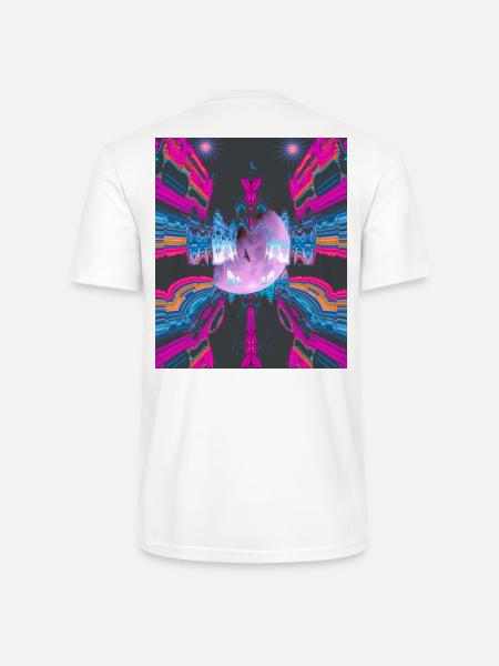 Neon Muster mit Mond und Adler im Zentrum - Stanley/Stella Unisex Bio-T-Shirt CRAFTER - Weiß