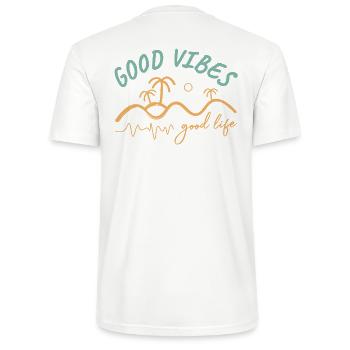 good vibes life - Stanley/Stella Unisex Bio-T-Shirt CRAFTER - Weiß - Hinten - Michal (187cm)