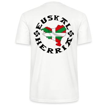 Euskal Herria - Pays Basque - T-shirt bio CRAFTER Stanley Stella Unisexe - blanc - Dos - Michal (187cm)