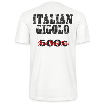 T-Shirt de fête pour hommes ITALIEN Gigolo - T-shirt bio CRAFTER Stanley Stella Unisexe - blanc - Dos - Michal (187cm)