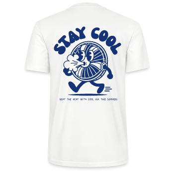 Stay Cool in Summer | Sommer Ventilator Fan Retro - Stanley/Stella Unisex Bio-T-Shirt CRAFTER - Weiß - Hinten - Michal (187cm)