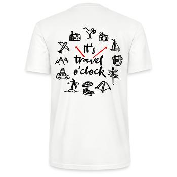 It's travel o'clock - Stanley/Stella CRAFTER Unisex Organic T-Shirt - white - Back - Michal (187cm)