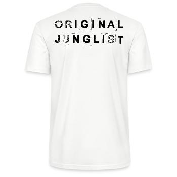 Original Junglist Drum and Bass DNB Dark Remix - Stanley/Stella Unisex Bio-T-Shirt CRAFTER - Weiß - Hinten - Michal (187cm)