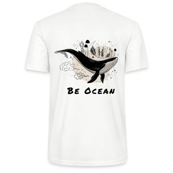 Be Ocean - T-shirt bio CRAFTER Stanley Stella Unisexe - blanc - Dos - Michal (187cm)