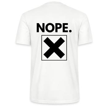 Nein / Nope (schwarzer Druck) - Stanley/Stella Unisex Bio-T-Shirt CRAFTER - Weiß - Hinten - Michal (187cm)