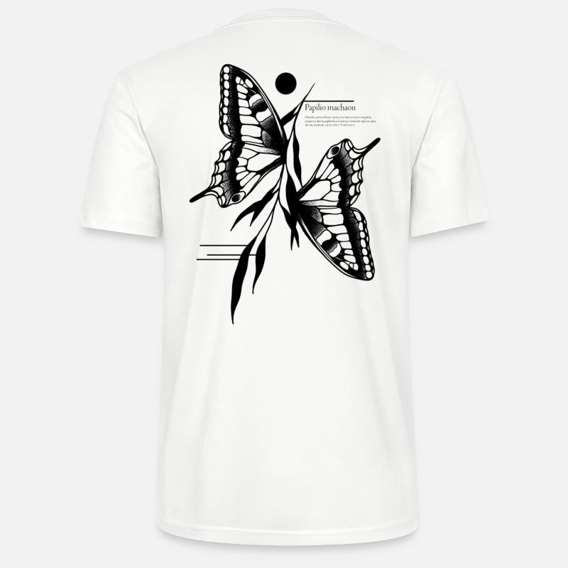Papillon à queue d’aronde - T-shirt bio CRAFTER Stanley Stella Unisexe - blanc