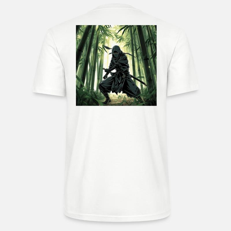 Ninja im Bambuswald - Stanley/Stella Unisex Bio-T-Shirt CRAFTER - Weiß