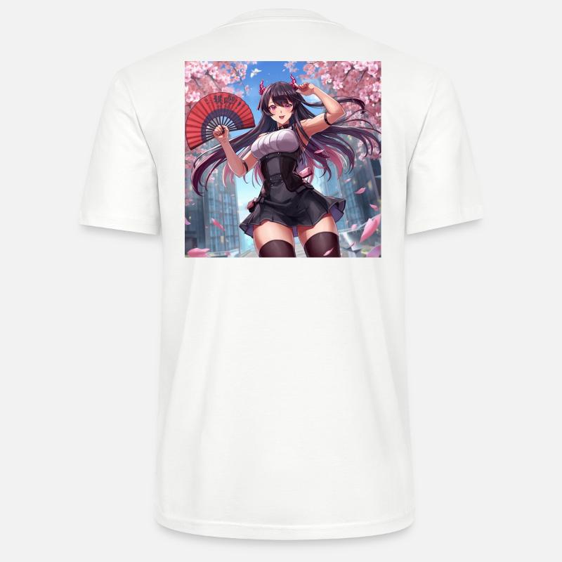 Dämonen Mädchen im Blütenwind - Stanley/Stella Unisex Bio-T-Shirt CRAFTER - Weiß