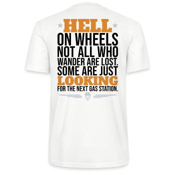 Hell On Wheels – Motard de station-service - T-shirt bio CRAFTER Stanley Stella Unisexe - blanc - Dos - Michal (187cm)
