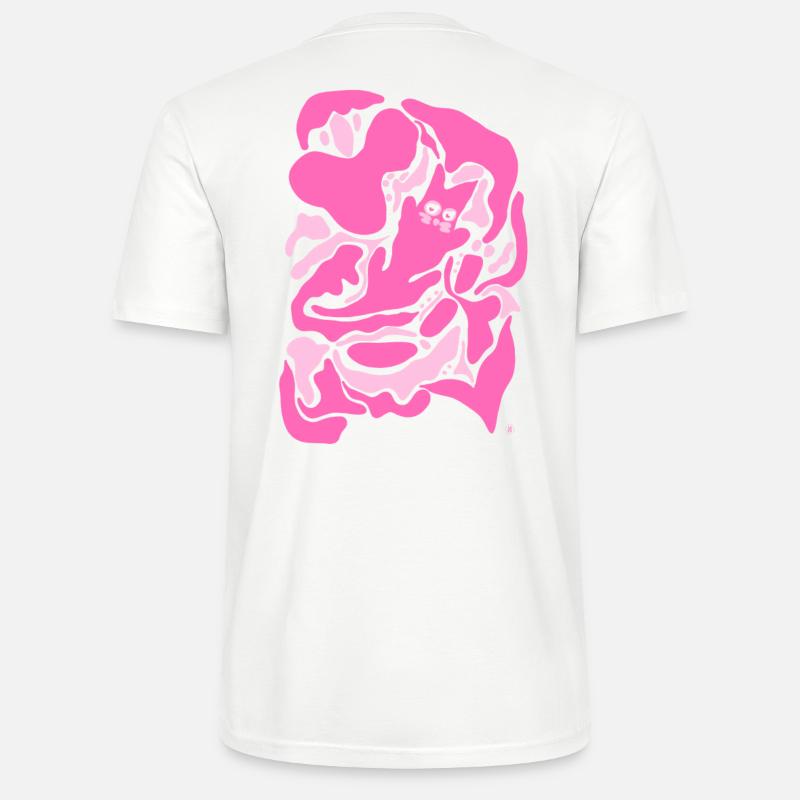 Abstrakte rosa Katze - Stanley/Stella Unisex Bio-T-Shirt CRAFTER - Weiß