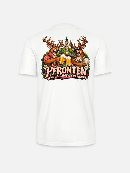 Pfronten - Hirsch-Bierfreude - Stanley/Stella Unisex Bio-T-Shirt CRAFTER - Weiß
