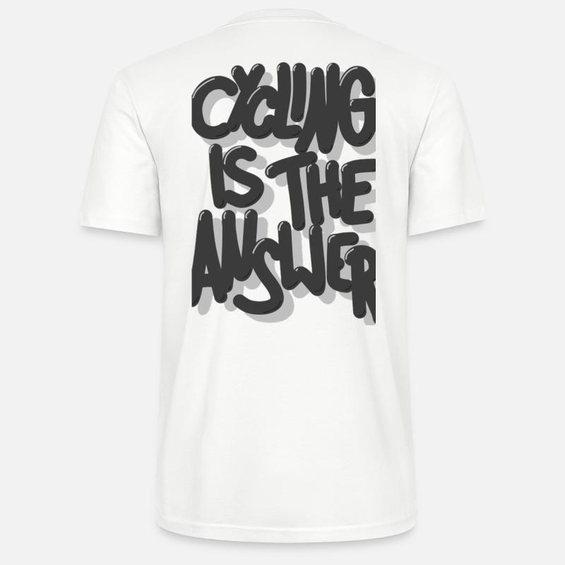 Cycling is the answer grau - Stanley/Stella Unisex Bio-T-Shirt CRAFTER - Weiß