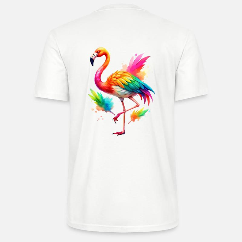 Flamingo Pride Back - Stanley/Stella Unisex Bio-T-Shirt CRAFTER - Weiß