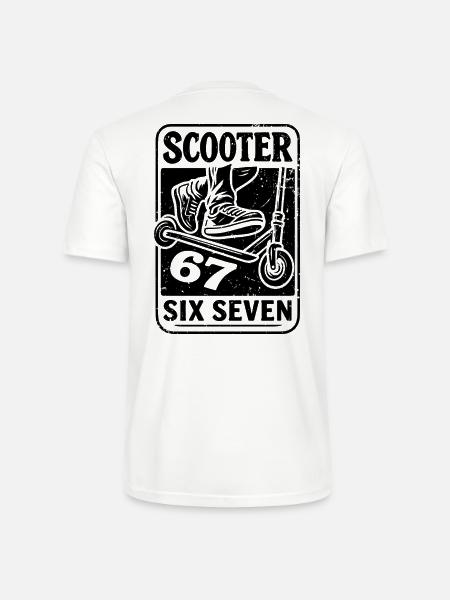  Backprint | Freestyle-Scooter Tretroller 67s - Stanley/Stella Unisex Bio-T-Shirt CRAFTER - Weiß