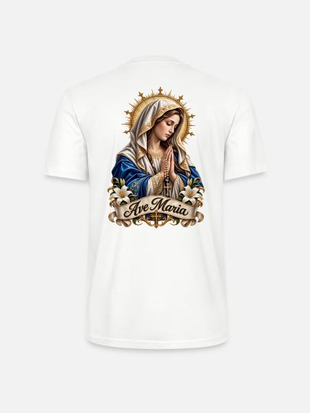 Ave Maria Heilige Mutter Gottes  - Stanley/Stella Unisex Bio-T-Shirt CRAFTER - Weiß