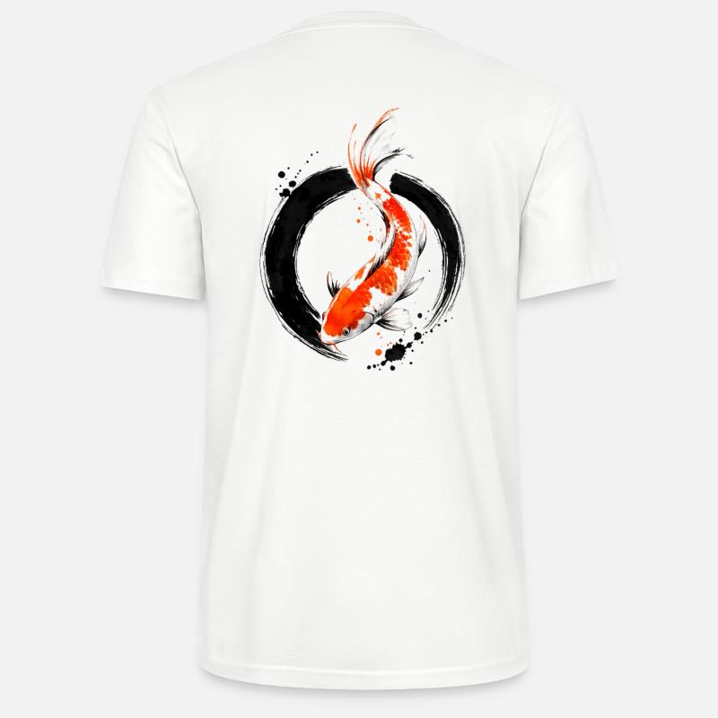 Zen Koi Ink Circle - Stanley/Stella Unisex Bio-T-Shirt CRAFTER - Weiß