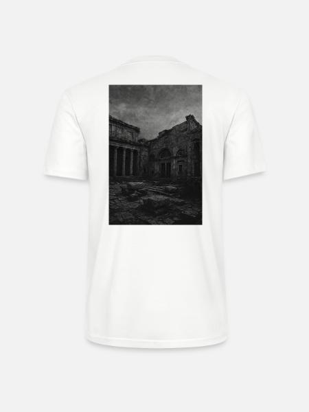 Monochrome Ruine im Verfall - Stanley/Stella Unisex Bio-T-Shirt CRAFTER - Weiß