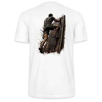 Maître de la Boue - Obstacle - Travail d’équipe - T-shirt bio CRAFTER Stanley Stella Unisexe - blanc - Dos - Michal (187cm)