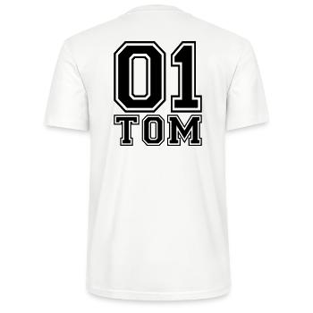 Tom - Nom - T-shirt bio CRAFTER Stanley Stella Unisexe - blanc - Dos - Michal (187cm)