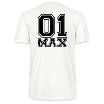 Max - Name - Stanley/Stella CRAFTER Unisex Organic T-Shirt - white - Back - Michal (187cm)