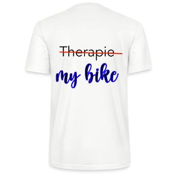 Therapie - My bike - Stanley/Stella Unisex Bio-T-Shirt CRAFTER - Weiß - Hinten - Michal (187cm)