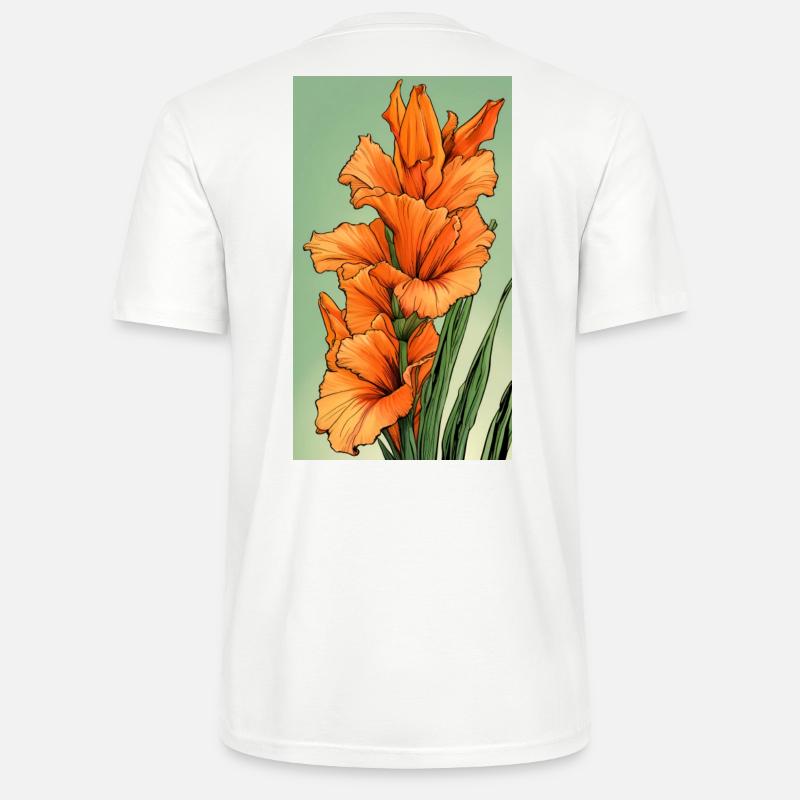 Orange Gladiolus Gladiolus - Stanley/Stella Unisex Bio-T-Shirt CRAFTER - Weiß