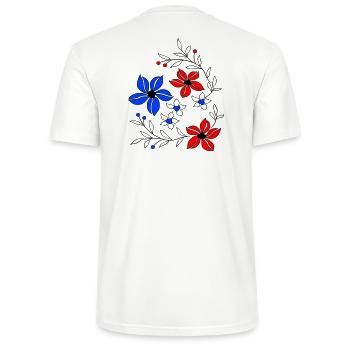 Blumenranke, Ornament - Stanley/Stella Unisex Bio-T-Shirt CRAFTER - Weiß - Hinten - Michal (187cm)