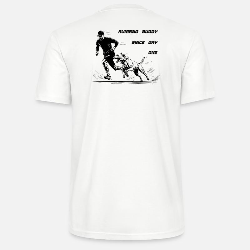 Joggen mit Hund Running Buddy - Stanley/Stella Unisex Bio-T-Shirt CRAFTER - Weiß