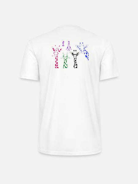 Bunte Giraffen Pop-Art Muster - Stanley/Stella Unisex Bio-T-Shirt CRAFTER - Weiß