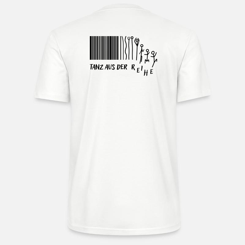"Tanz aus der Reihe" Strichmännchen Strichcode - Stanley/Stella Unisex Bio-T-Shirt CRAFTER - Weiß