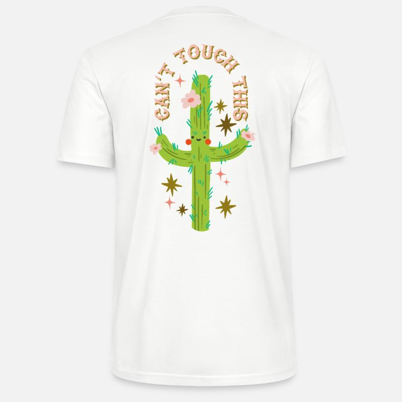 Can't touch this - Prickly cactus design - Stanley/Stella CRAFTER Unisex Organic T-Shirt - white