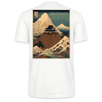 WTF! Vintage Japanische Scheiße Mt Fuji Turd - Stanley/Stella Unisex Bio-T-Shirt CRAFTER - Weiß - Hinten - Michal (187cm)